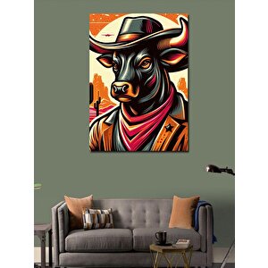 Kanvas Tablo Kovboy Boğa 50x70 cm