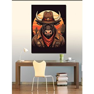 Kanvas Tablo Kovboy Boğa 50x70 cm