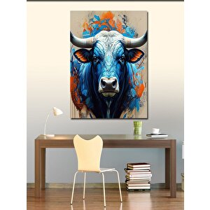 Kanvas Tablo Mavi Boğa Portresi 70x100 cm