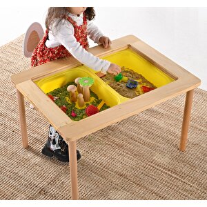 Ahşap Montessori Aktivite Masası Ve 1 adet Sandalye Seti