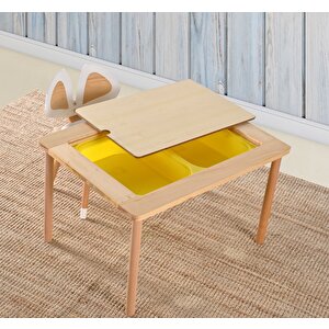 Ahşap Montessori Aktivite Masası Ve 1 adet Sandalye Seti