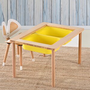 Ahşap Montessori Aktivite Masası Ve 1 adet Sandalye Seti
