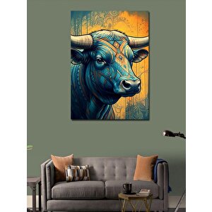 Kanvas Tablo Mavi Boğa 70x100 cm