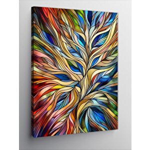 Kanvas Tablo Soyut Yaprak Desenleri 100x140 cm