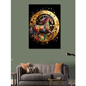 Kanvas Tablo Desenli At 70x100 cm