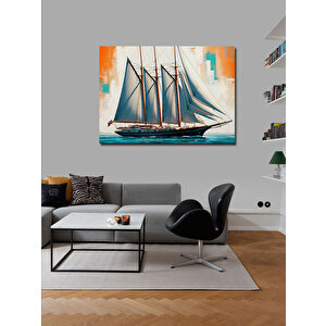 Kanvas Tablo Yelkenli Gemi Tasarımı 50x70 cm