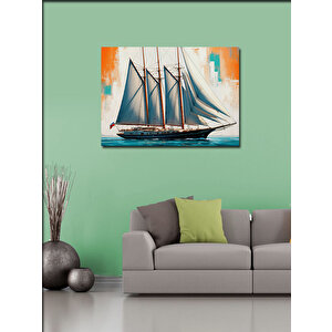 Kanvas Tablo Yelkenli Gemi Tasarımı 50x70 cm