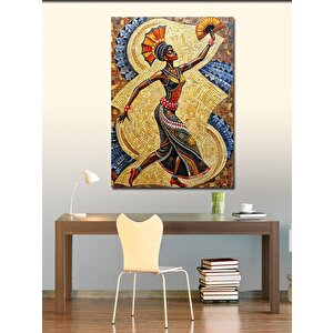 Kanvas Tablo Afrikalı Kadın Ve Desenler 70x100 cm