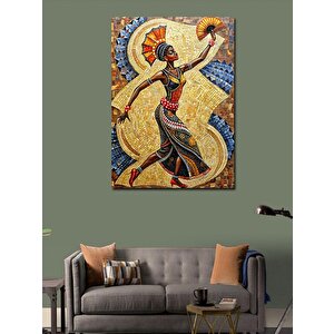 Kanvas Tablo Afrikalı Kadın Ve Desenler 70x100 cm