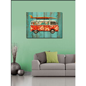 Kanvas Tablo Çiçek Desenli Minibüs 70x100 cm