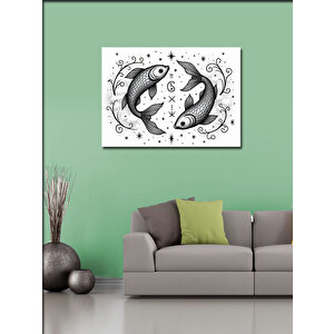 Kanvas Tablo Balık Figürleri Zodyak Tasarımı 50x70 cm