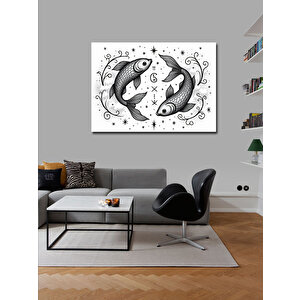 Kanvas Tablo Balık Figürleri Zodyak Tasarımı 70x100 cm