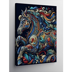 Kanvas Tablo Desenli At 100x140 cm