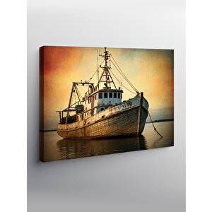 Kanvas Tablo Balıkçı Teknesi Limanda 70x100 cm