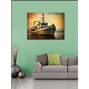 Kanvas Tablo Balıkçı Teknesi Limanda 50x70 cm