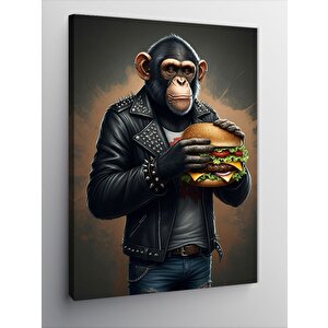 Kanvas Tablo Burgerli Maymun 100x140 cm