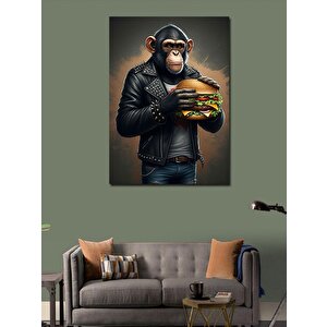 Kanvas Tablo Burgerli Maymun 100x140 cm