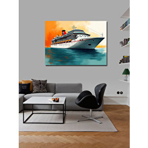Kanvas Tablo Modern Yolcu Gemisi Çizimi 70x100 cm