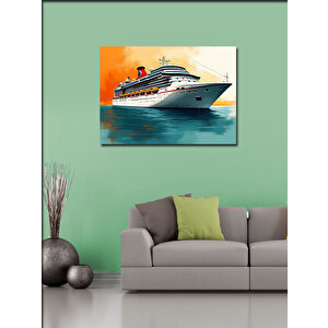 Kanvas Tablo Modern Yolcu Gemisi Çizimi 50x70 cm