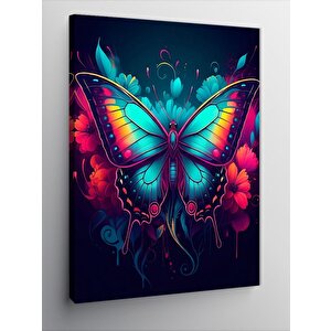 Kanvas Tablo Renkli Kelebek Sanatı 100x140 cm