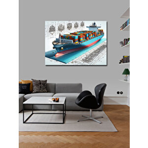 Kanvas Tablo Yük Gemisi Hareket Halinde 50x70 cm