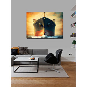 Kanvas Tablo Yük Gemisi Limanda 70x100 cm