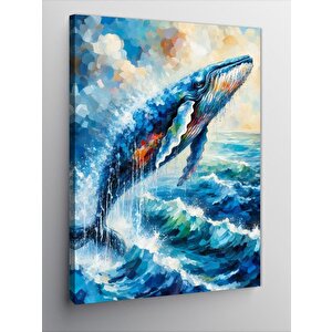 Kanvas Tablo Dalgalar Arasında Balina 70x100 cm