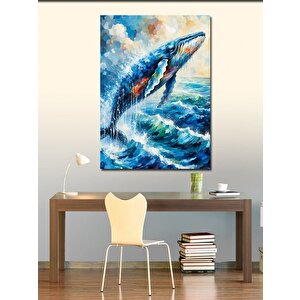 Kanvas Tablo Dalgalar Arasında Balina 70x100 cm