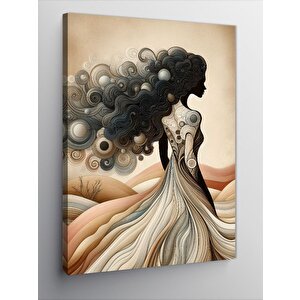 Kanvas Tablo Soyut Desenler Ve Kadın 100x140 cm