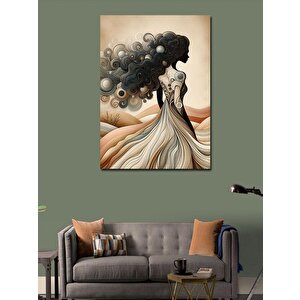 Kanvas Tablo Soyut Desenler Ve Kadın 100x140 cm