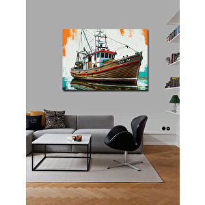 Kanvas Tablo Balıkçı Teknesi Limanda 70x100 cm