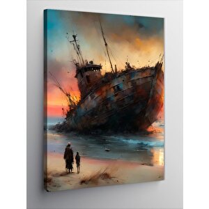 Kanvas Tablo Batık Gemi 70x100 cm