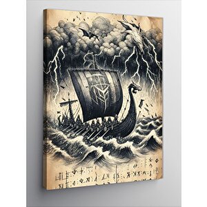 Kanvas Tablo Viking Gemisi 50x70 cm