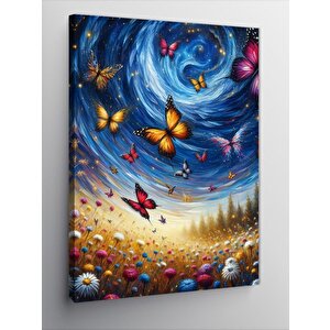 Kanvas Tablo Renkli Kelebekler 100x140 cm