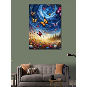 Kanvas Tablo Renkli Kelebekler 100x140 cm