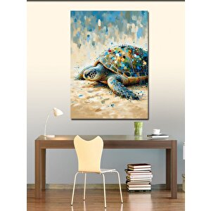 Kanvas Tablo Renkli Desenli Kaplumbağa 70x100 cm