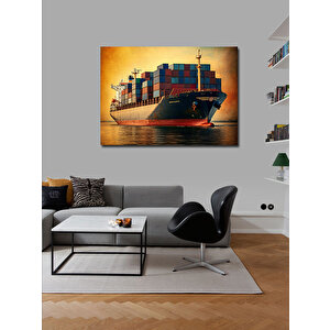 Kanvas Tablo Denizde Konteyner Gemisi 70x100 cm