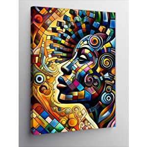 Kanvas Tablo Soyut Desenler Ve İnsan 70x100 cm