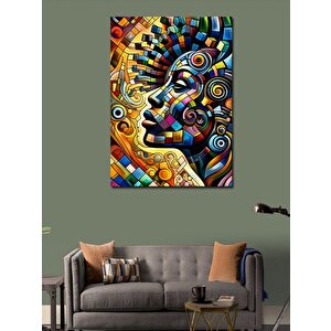 Kanvas Tablo Soyut Desenler Ve İnsan 70x100 cm