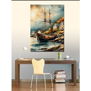 Kanvas Tablo Terkedilmiş Gemi 100x140 cm