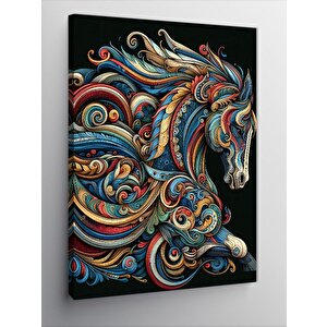 Kanvas Tablo Desenli At 70x100 cm