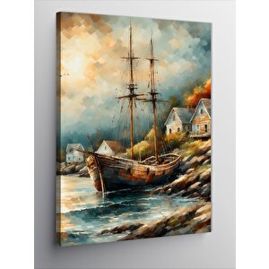 Kanvas Tablo Terkedilmiş Gemi 50x70 cm