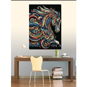 Kanvas Tablo Desenli At 100x140 cm