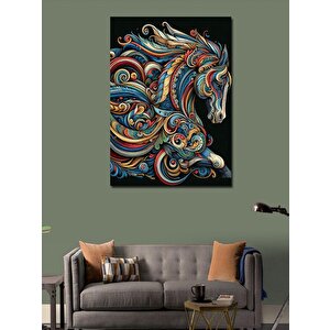 Kanvas Tablo Desenli At 50x70 cm