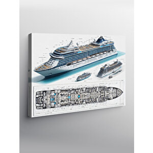Kanvas Tablo Cruise Gemisi Yan Görünüm 50x70 cm