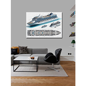 Kanvas Tablo Cruise Gemisi Yan Görünüm 50x70 cm