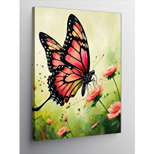 Kanvas Tablo Pembe Kelebek 50x70 cm