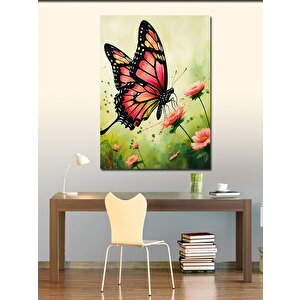 Kanvas Tablo Pembe Kelebek 50x70 cm