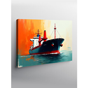 Kanvas Tablo Limanda Kargo Gemisi 50x70 cm