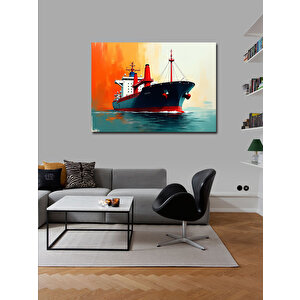 Kanvas Tablo Limanda Kargo Gemisi 50x70 cm